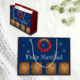 ニューメキシコLuminarias Farolitos Zia Red Chile ラージペーパーバッグ