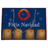 ニューメキシコLuminarias Farolitos Zia Red Chile ラージペーパーバッグ (正面)