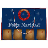 ニューメキシコLuminarias Farolitos Zia Red Chile ラージペーパーバッグ (裏面)