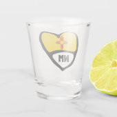 ニューメキシコNM州旗ハートショットガラス ショットグラス (裏面)