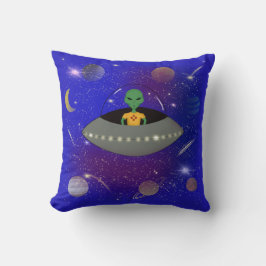ニューメキシコTシャツを着た宇宙船のエイリアン クッション