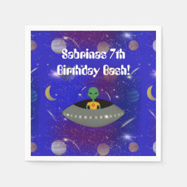 ニューメキシコTシャツを着た宇宙船のエイリアン スタンダードカクテルナプキン