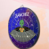 ニューメキシコTシャツを着た宇宙船のエイリアン ダーツボード