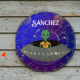 ニューメキシコTシャツを着た宇宙船のエイリアン ダーツボード