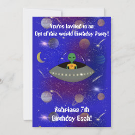 ニューメキシコTシャツを着た宇宙船のエイリアン 招待状