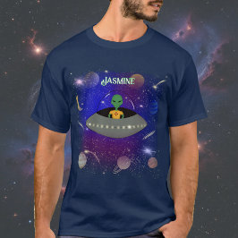 ニューメキシコTシャツを着た宇宙船のエイリアン Tシャツ