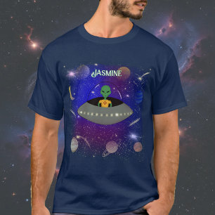 ニューメキシコTシャツを着た宇宙船のエイリアン Tシャツ