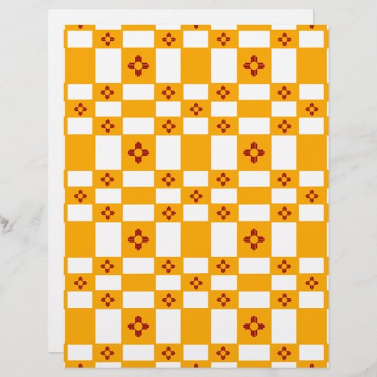 ニューメキシコZiaイエローレッドホワイトスクウェア (正面/裏面)