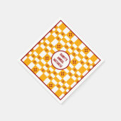 ニューメキシコZiaイエローレッドホワイトスクウェア スタンダードカクテルナプキン (角)