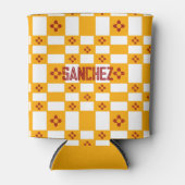 ニューメキシコZiaイエローレッドホワイトスクウェア 缶クーラー (正面)