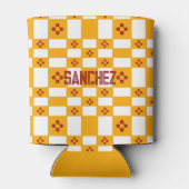 ニューメキシコZiaイエローレッドホワイトスクウェア 缶クーラー (裏面)