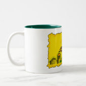 ニューメキシ芸術的コ州旗のコーヒーマグ ツートーンマグカップ (左)