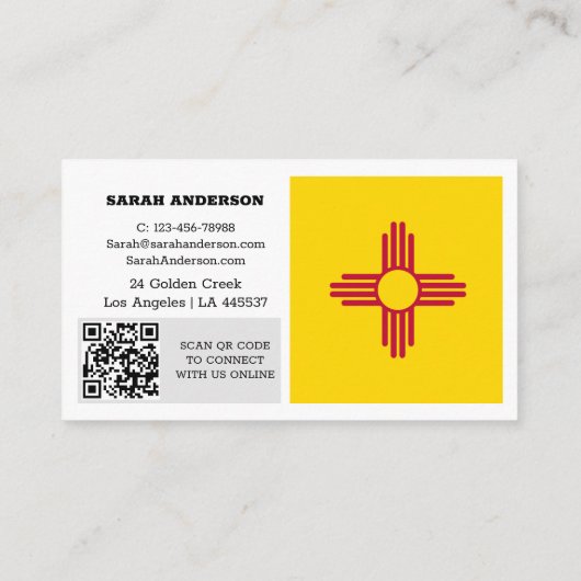 ニューメモダンキシコビジネスカード国旗/アメリカ 名刺 (裏面)