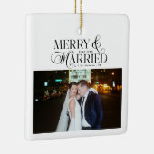ニューメリーリ結婚したワズの写真初めてのクリスマス セラミックオーナメント (右)