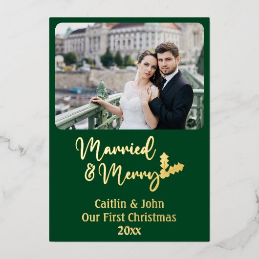 ニューメリー結婚したライヴァーズ第1回クリスマス・グリーン 箔シーズンカード (正面)