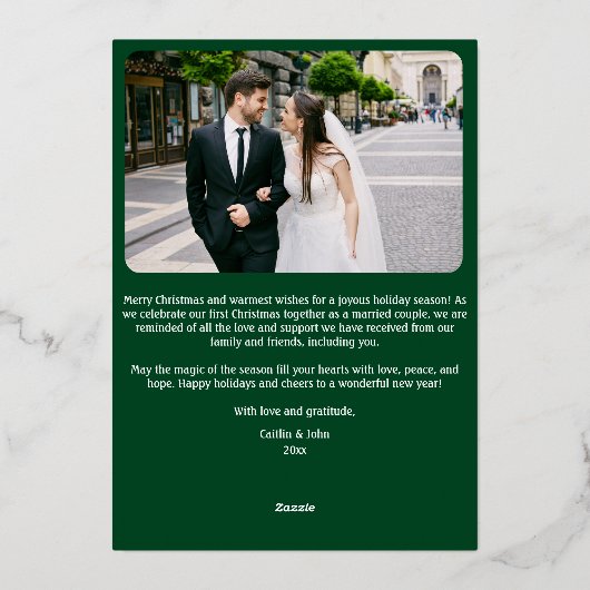 ニューメリー結婚したライヴァーズ第1回クリスマス・グリーン 箔シーズンカード (裏面)