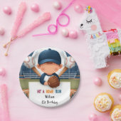 ニューメンズボールウッドゲームチーム野球1回目の誕生日 ペーパープレート (パーティー)