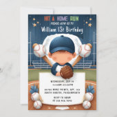 ニューメンズボールウッドゲームチーム野球1回目の誕生日 招待状 (正面)
