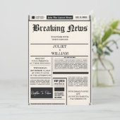 ニューメールヴィンテージが古いレトロ新聞結婚の 招待状 (スタンド正面)