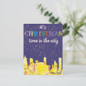 ニューモダンエレガントヨークシティスカイライングリーティングカード ポストカード (スタンド正面)