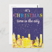 ニューモダンエレガントヨークシティスカイライングリーティングカード ポストカード (正面/裏面)