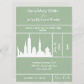 ニューモダンエレガントヨークシティスカイライン招待状 招待状 (正面/裏面)