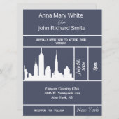 ニューモダンエレガントヨークシティスカイライン招待状 招待状 (正面/裏面)