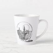 ニューモダンスタイリッシュヨーク大学インボール白黒 カフェラテマグ (右)