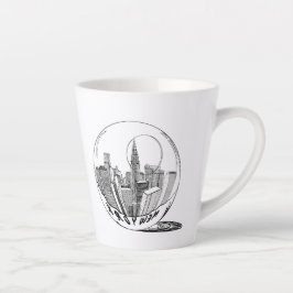 ニューモダンスタイリッシュヨーク大学インボール白黒 カフェラテマグ