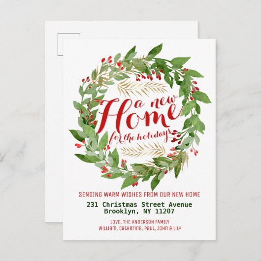 ニューモダンホームホリデーズクリスマスリースムービング 案内ポストカード (正面/裏面)