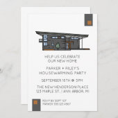 ニューモダンホーム引っ越し祝いパーティーパーティの招待状 (正面/裏面)