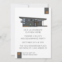 ニューモダンホーム引っ越し祝いパーティーパーティの招待状