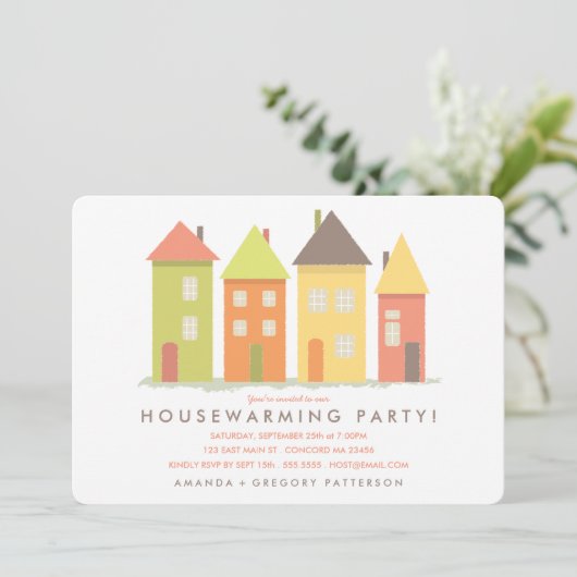 ニューモダンホーム引っ越し祝いパーティーパーティの招待状 招待状 (スタンド正面)