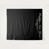 ニューモダンミニマルブラック写真背景お正月 タペストリー (正面(横))