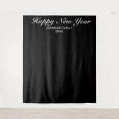 ニューモダンミニマルブラック写真背景お正月 タペストリー (正面)