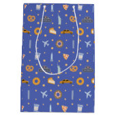 ニューモダンヨークシティパターンブルー ミディアムペーパーバッグ (裏面)