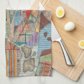 ニューモダンヨーク1の地図 キッチンタオル (四つ折り)