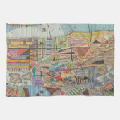 ニューモダンヨーク1の地図 キッチンタオル (横)