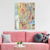 ニューモダンヨークIの地図3 キャンバスプリント (インサイチュ (リビング))