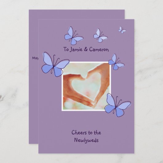 ニューモダンリウェッドおめでとうカードへの応援 招待状 (正面/裏面)