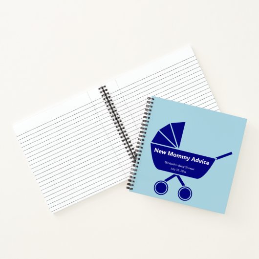 ニューモーミーアドバイスライトブルーボーイベビーシャワー ノートブック (内部)
