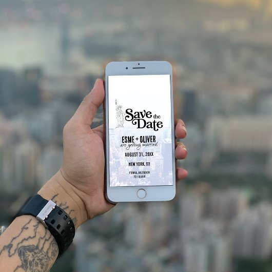 ニューユニークヨーク市の結婚テーマ日付を保存 セーブザデート