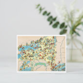 ニューヨーおもしろいクヴィンテージの地図 ポストカード (スタンド正面)