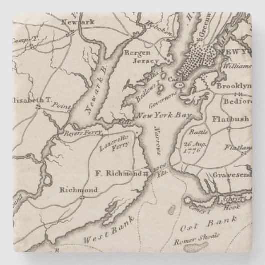 ニューヨークおよびニュージャージーの地域 ストーンコースター (正面)