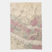 ニューヨークおよびブルックリンの1868地図 キッチンタオル (縦)