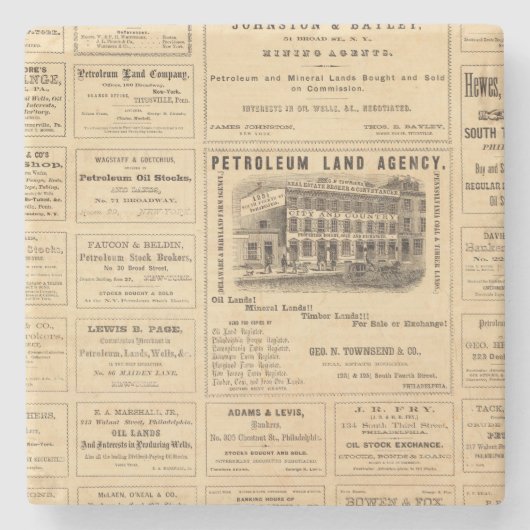 ニューヨークおよびペンシルバニアの油広告 ストーンコースター (正面)