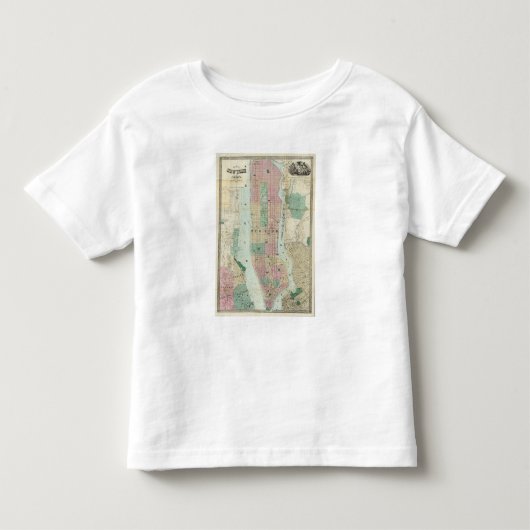 ニューヨークおよび近辺の地図 トドラーTシャツ (正面)