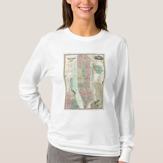 ニューヨークおよび近辺の地図 Tシャツ (正面)