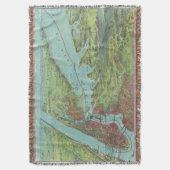 ニューヨークおよび近辺の鳥目眺めの地図 スローブランケット (正面縦)