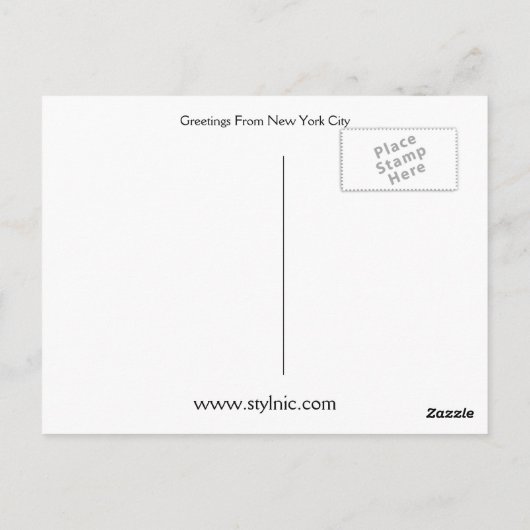ニューヨークからの挨拶 ポストカード (裏面)